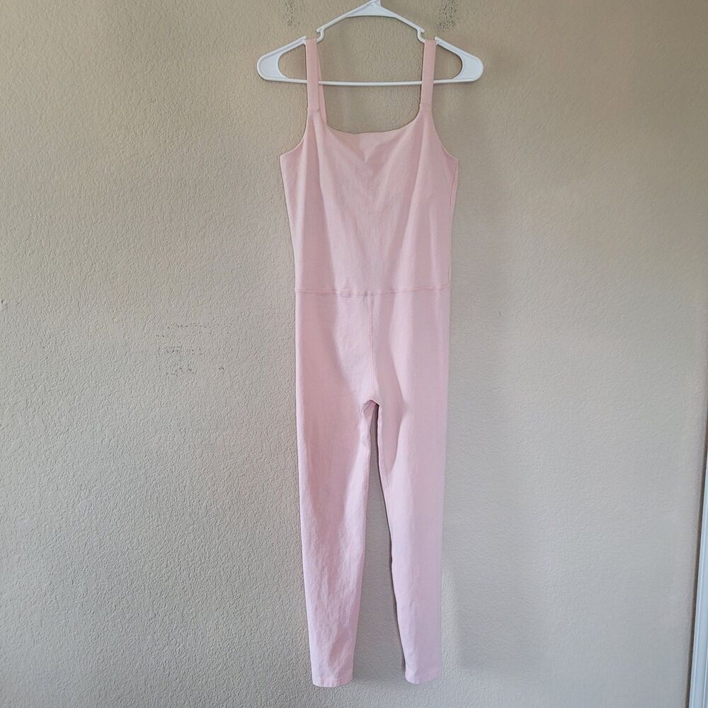 WVN Jumpsuit Womens Size Small Organic Cotton Coral Workout Lounge Built in Bra